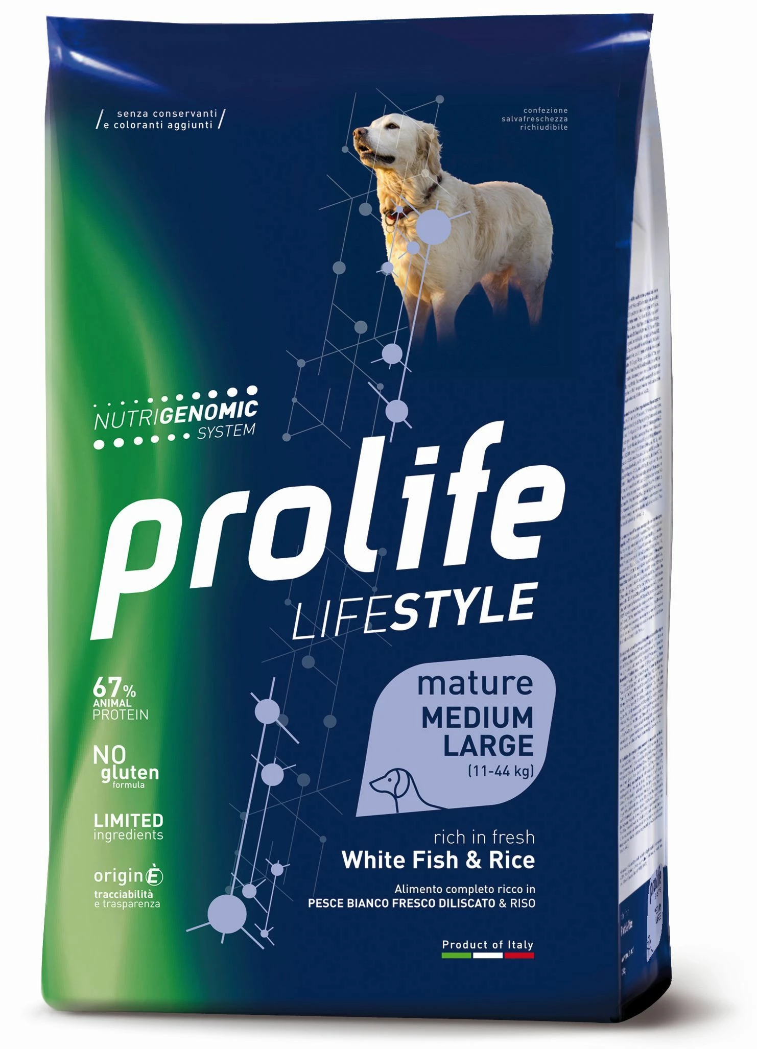 Prolife Lifestyle Cane Mature Medium/Large Pesce Bianco E Riso - 2,5 Kg