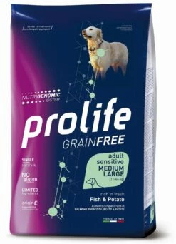 Prolife Grain Free Cane Adult Sensitive Medium/Large Pesce E Patate - 2,5 Kg