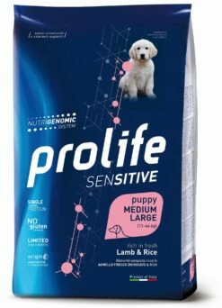 Prolife Sensitive Cane Puppy Medium/Large Agnello E Riso - 2,5 Kg