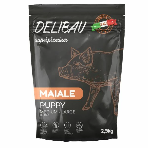 Delibau Superpremium Cibo Per Cani Puppy Medium-Large Maiale - 2,5 Kg