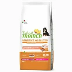 Natural Trainer Sensitive No Gluten Medium/Maxi Puppy E Junior Con Salmone - 3 Kg