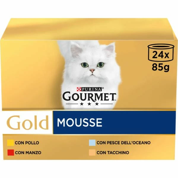 Purina Gourmet Gold Mousse Umido Gatto Multipack 24x85g - Multigusto