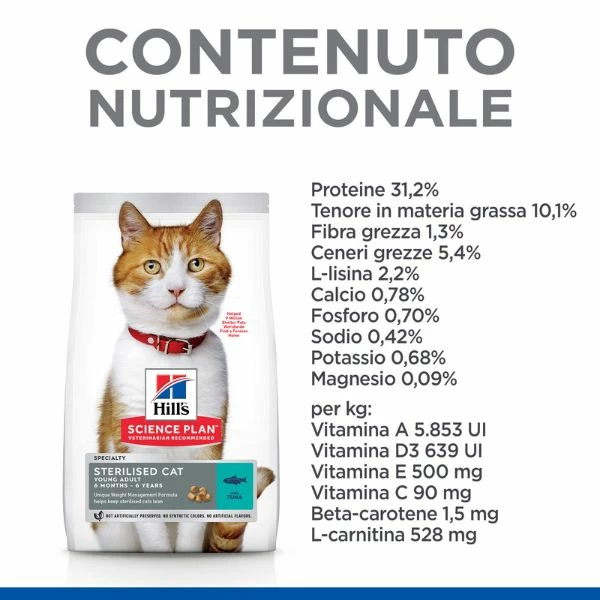 Hill's Science Plan Adult Sterilised Cat Alimento Per Gatti Con Tonno - 1,5 Kg - immagine 8