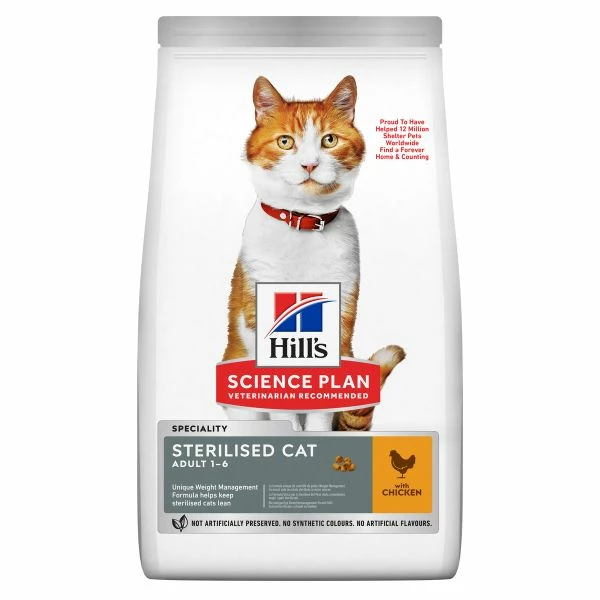 Hill's Science Plan Adult Sterilised Cat Alimento Per Gatti Al Pollo - 1,5 Kg