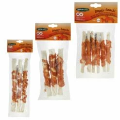NaturalPet Doggy Snacks Bastoncino Annodato Pollo E Bovino - 3 Snack Bastoncini Da 28 Cm