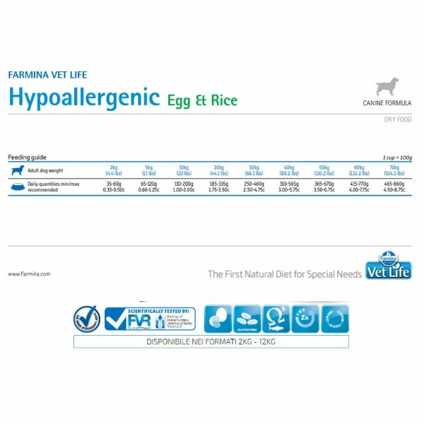 Farmina Vet Life Canine Hypoallergenic Uova & Riso - 2 Kg - immagine 2