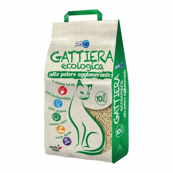 Lettiera Ecologica Agglomerante Inodore Gattiera PetUp - 10 Lt