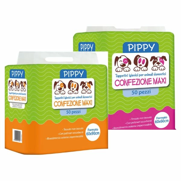 Tappetini Igienici Per Animali Domestici Pippy PetUp - Confezione Da 50 Pezzi - 60x60 Cm