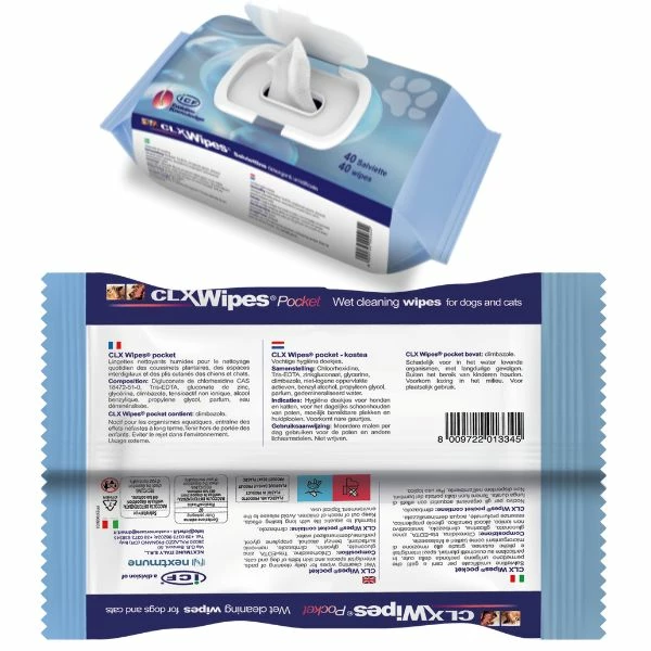 CLX Wipes ICF Salviette Detergenti E Igienizzanti Per Cani E Gatti - 40 Salviette - immagine 2