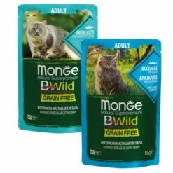 Monge BWild Grain Free Adult Cat 85 Gr - Merluzzo Con Gamberetti E Ortaggi