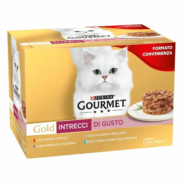 Purina Gourmet Gold Intrecci Di Gusto Umido Gatto Multipack 24x85g - Multigusto