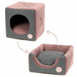 Cuccia Cubo Richiudibile Bicolore Premium Leopet - 40x40x40 Cm