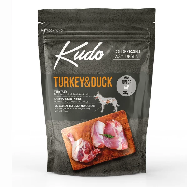 Kudo Low Grain Puppy E Junior Mini Tacchino E Anatra - 3 Kg