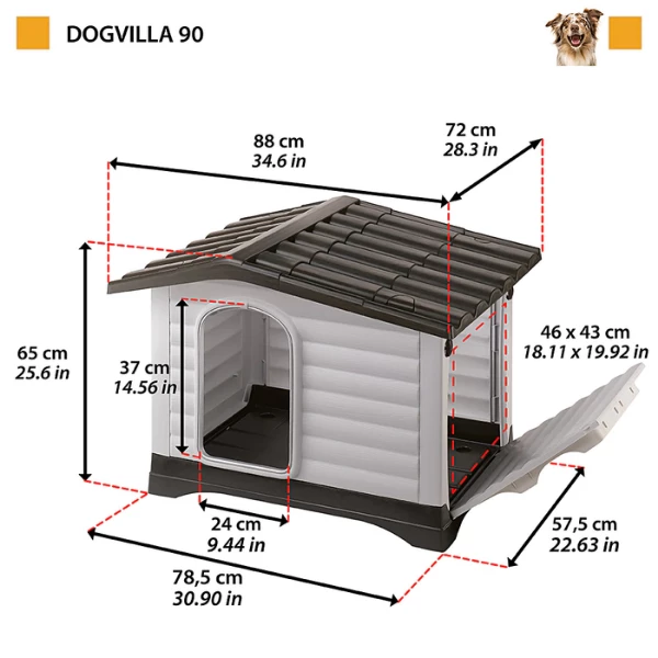 Cuccia Da Esterni Dogvilla Ferplast - DOGVILLA 70: 73 X 59 X H 53 Cm - immagine 4
