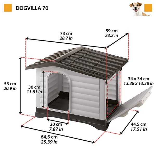 Cuccia Da Esterni Dogvilla Ferplast - DOGVILLA 70: 73 X 59 X H 53 Cm - immagine 3