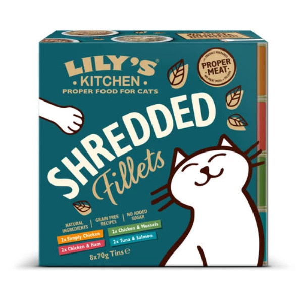 Lily's Kitchen Cat Multipack Shredded Fillets - Multipack 8x70 Gr