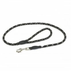 Guinzaglio Tubolare IDC In Corda Julius K9 - Nero Catarinfrangente - 1,2x120 Cm