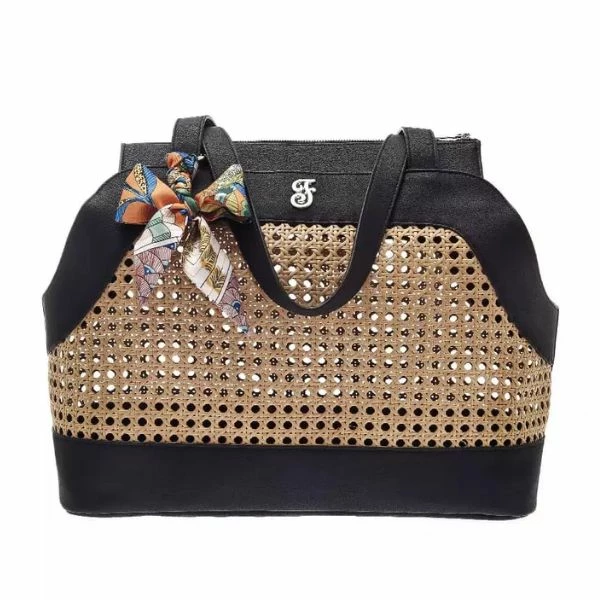 Borsa Trasportino Musa Ferribiella - Nera In Vimini - immagine 2