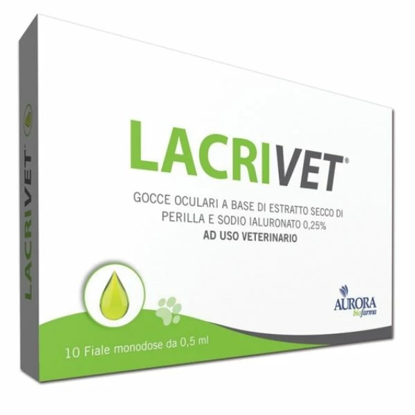 Aurora Biofarma Lacrivet Gocce Oculari Cane E Gatto - 10 Fiale Da 0,5 Ml
