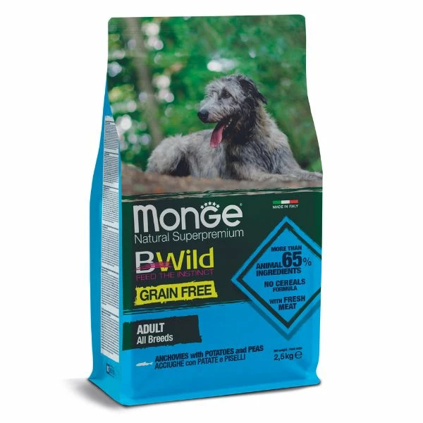 Monge BWild Grain Free Con Acciughe Adult All Breeds - 12 Kg