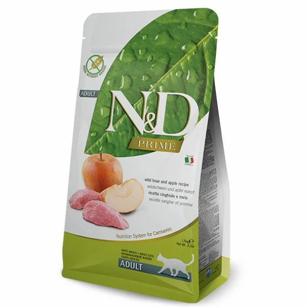 Farmina N&D Prime Feline Grain Free Adult Cinghiale E Mela - 1,5 Kg