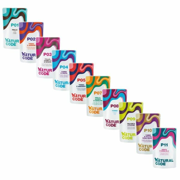 Natural Code Adult Buste In Acqua Di Cottura 70 Gr - P07 - Pollo, Manzo E Verdure