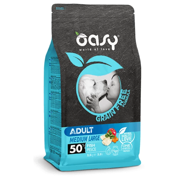 Oasy Grain Free Adult Medium Large Pesce - 12 Kg
