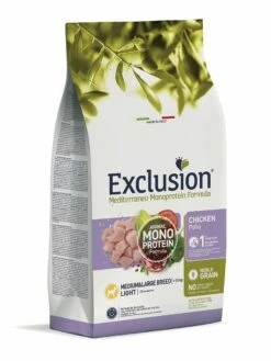 Exclusion Mediterraneo Light Medium/Large Breed Pollo - 12 Kg