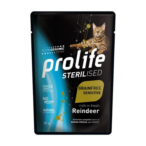 Prolife Cat Sterilised Bustine 85 Gr - Renna E Patate